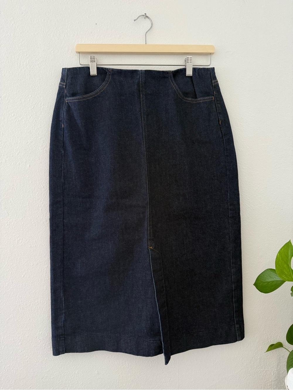 Uniqlo Dark Indigo Two-Tone Denim Pencil Skirt